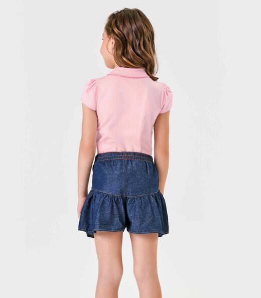 Shorts Menina Jeans Trick Nick Azul