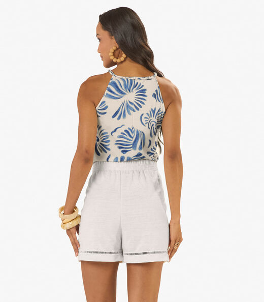 Blusa Feminina Com Alça Meia Malha Rovitex Azul