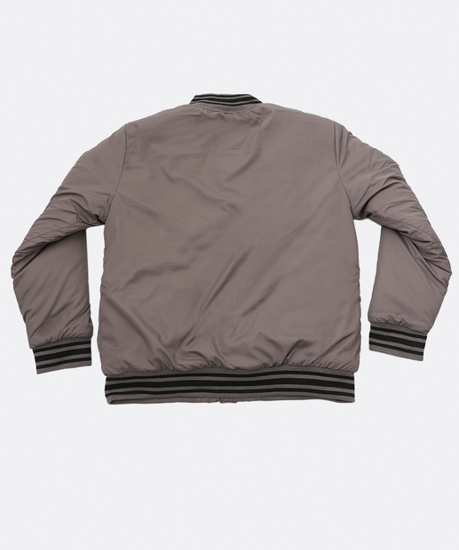 Jaqueta Juvenil Bomber Estampada Zíper Marisa Tam 10 a 16 Cinza