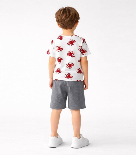 Conjunto Menino Camiseta E Bermuda Select Bege