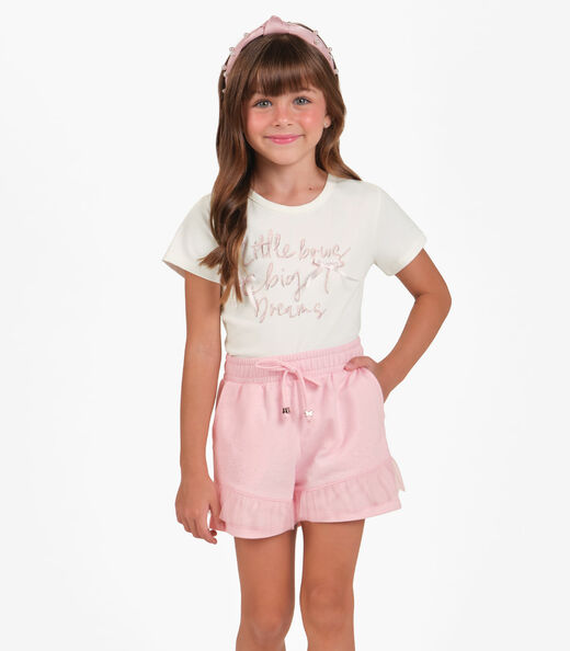 Image_Conjunto Blusa com Shorts Menina Trick Nick Bege