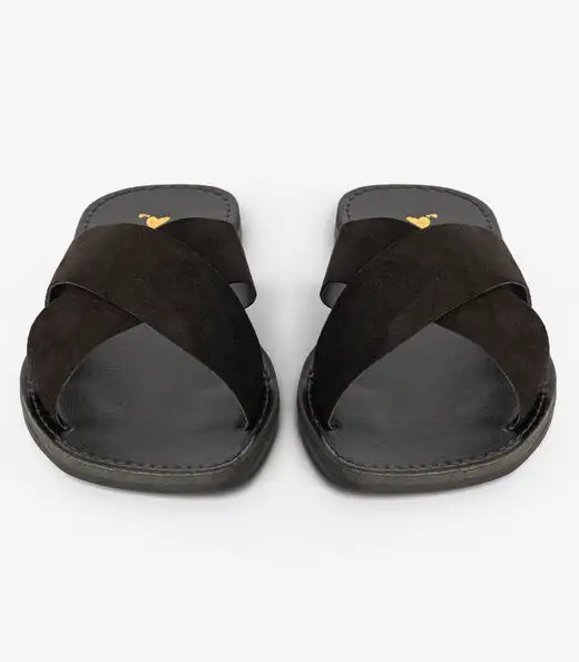 Sandália Rasteirinha Com Tiras Largas Select Preto