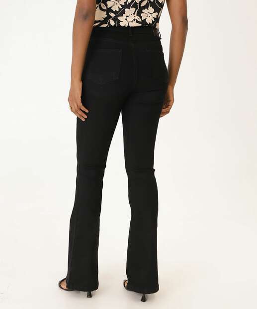 Calça Feminina Jeans Flare Cintura Alta