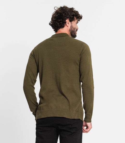 Suéter Masculino Em Tricot Diametro Verde