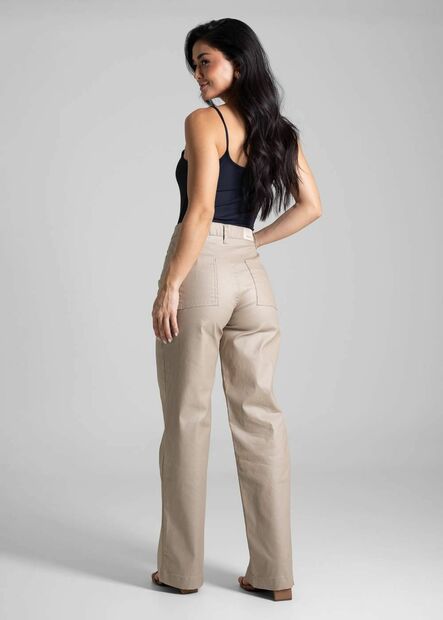 Calça Resinada Sawary Wide Leg -282687
