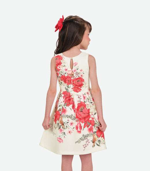 Vestido Menina Trick Nick Bege
