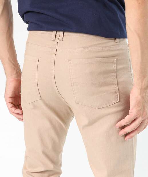 Calça Masculina Sarja Slim Bege