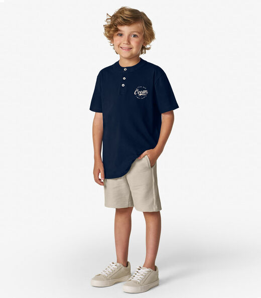 Conjunto Camiseta com Bermuda Menino Trick Nick Azul Marinho