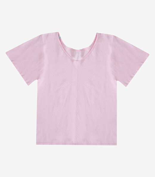 Blusa Feminina Decote Em V Nas Costas Infinita Cor Rosa