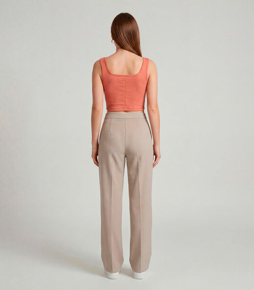 Top Feminino Com Decote Quadrado Infinita Cor Laranja