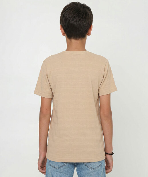 Camiseta Juvenil Textura Marisa Tam 10 a 16 Bege