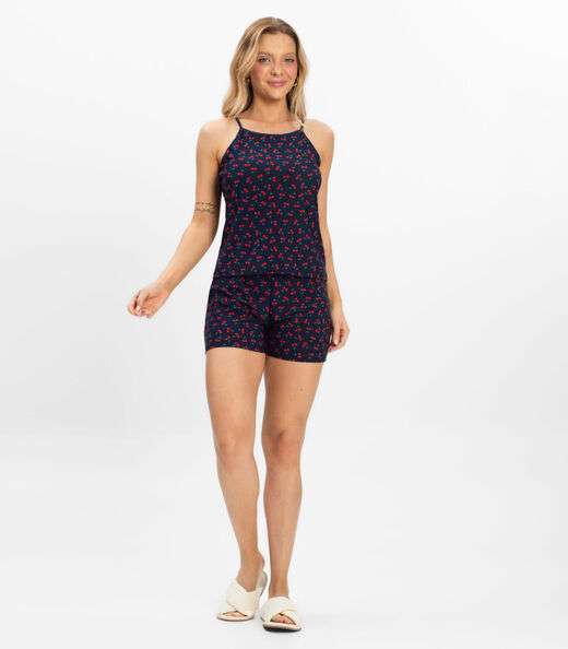 Short Doll Curto Feminino De Liganete Bella Ana Azul