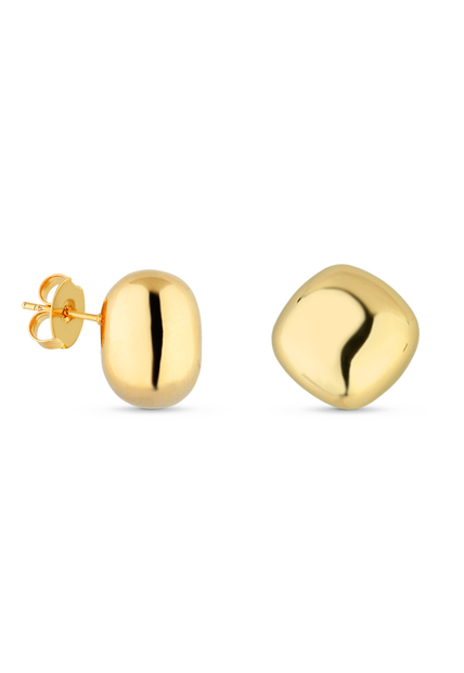 Brinco Semijoia Liso Banho Em Ouro 18k