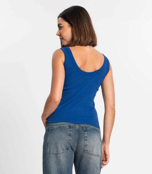 Regata Feminina Em Ribana Rovitex Azul