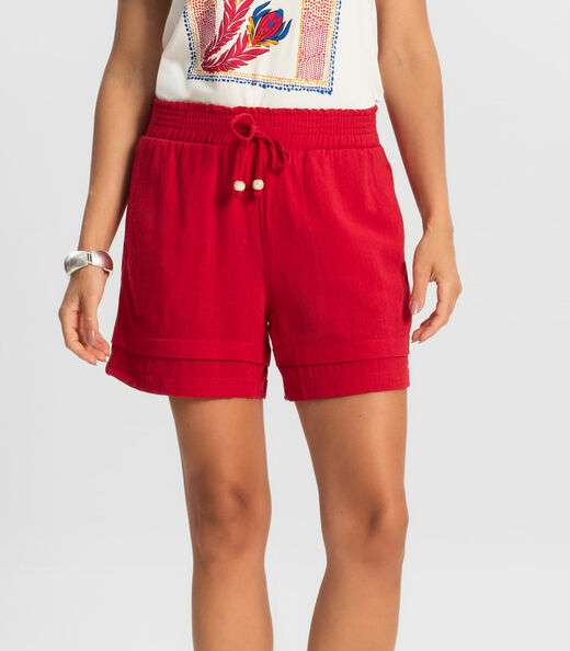 Shorts Feminino Linho Strong Endless Vermelho