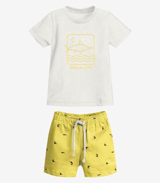 Image_Conjunto Infantil Camiseta Com Bermuda Trick Nick Amarelo