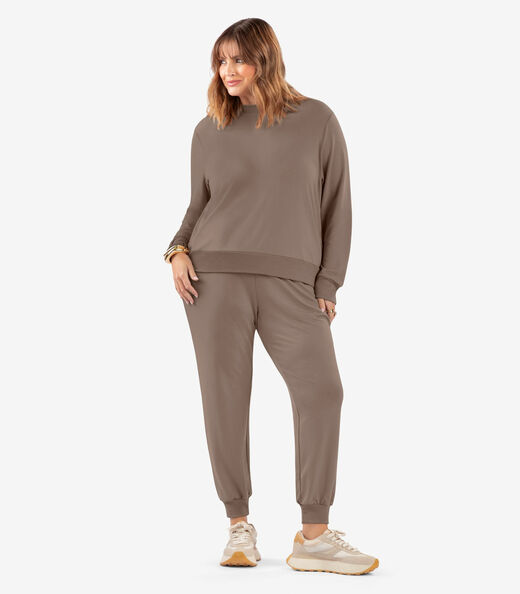 Image_Calça Jogger Feminina Plus Size Secret Glam Marrom