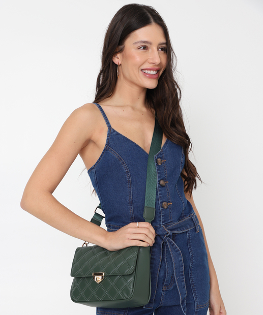 Bolsa Transversal Feminina Matelassê Marisa Preto