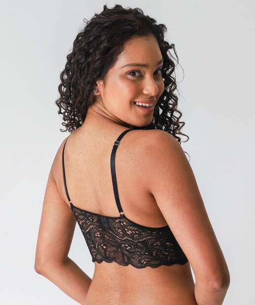 Sutiã Bra Top De Renda Sem Bojo Preto