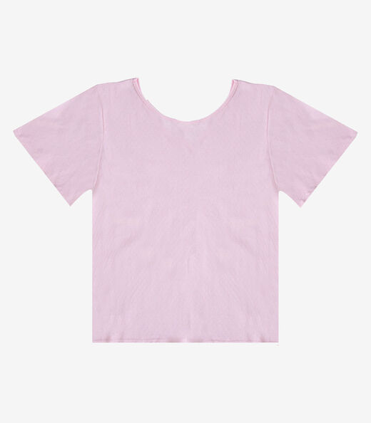 Blusa Feminina Decote Em V Nas Costas Infinita Cor Rosa