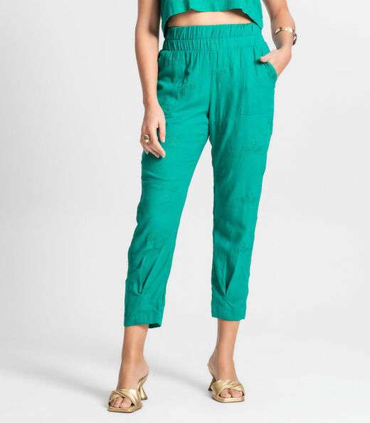 Calça De Linho Feminina Endless Verde
