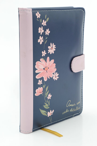 Caderneta Anotações Floral Marisa Azul