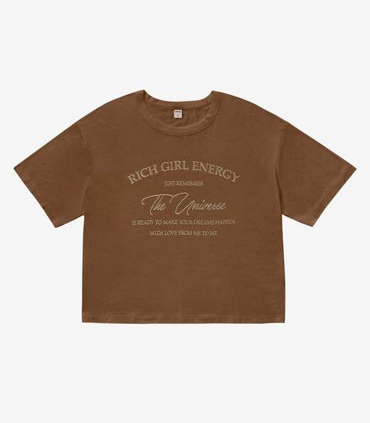 Blusa T- Shirt Feminina Marrom