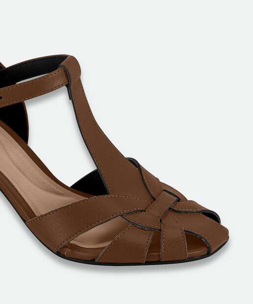 Sandália Salto Grosso Feminina Beira Rio Marrom