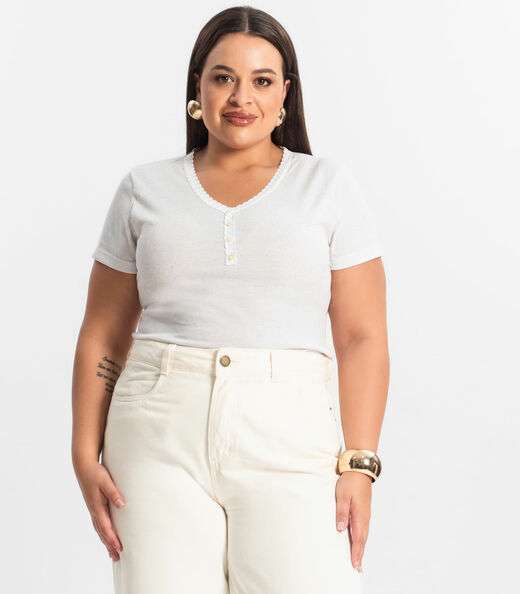 Blusa Feminina Manga Curta Ribana De Linho KO Bege