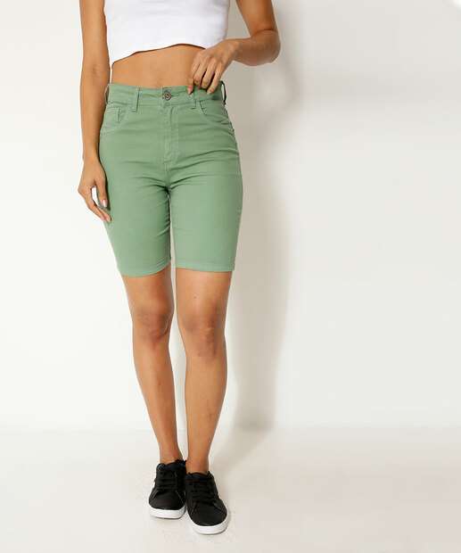 Bermuda Jeans Feminina Ciclista Bolsos Marisa