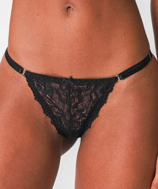 Kit 2 Calcinhas String Fio Dental Renda Marisa Branco