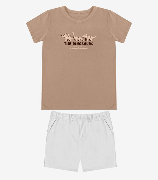 Conjunto Infantil Camiseta Com Bermuda Select Marrom