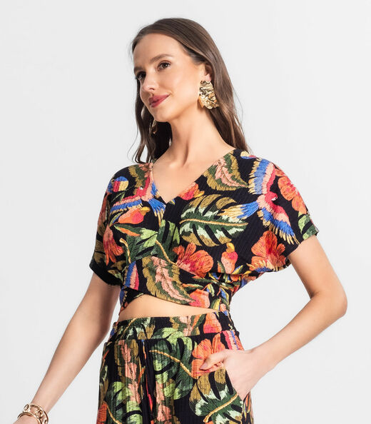 Blusa Feminina Estampada Endless Preto