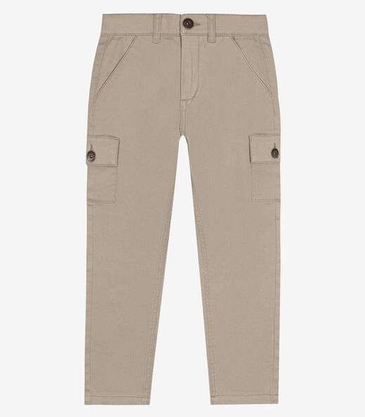 Calça Infantil Masculina Sarja Trick Nick Bege