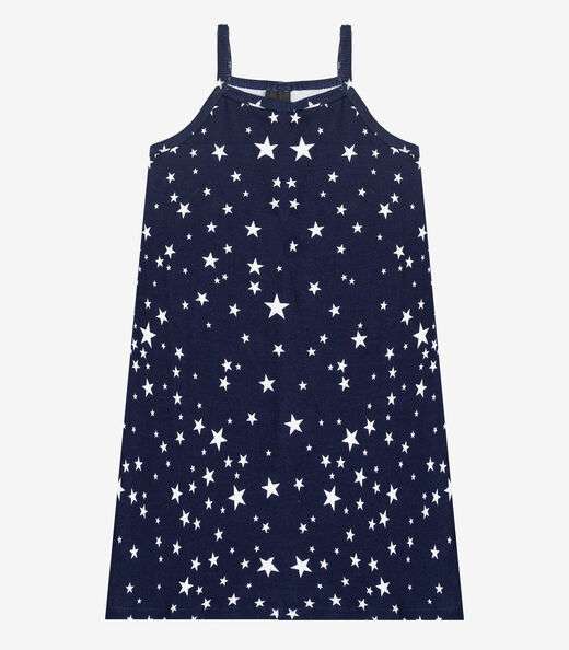 Vestido Infantil em Cotton Leve Rotativo Select Azul