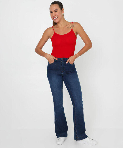 Blusa Feminina Canelada Alças Finas Marisa Vermelho