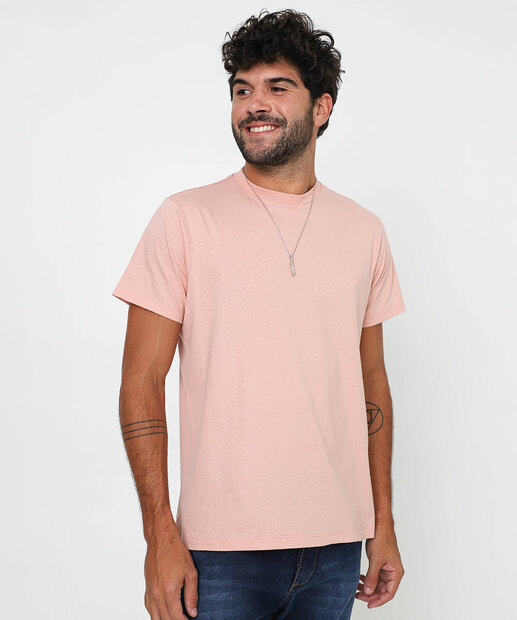 Image_Camiseta Masculina Lisa Manga Curta Marisa Rosa