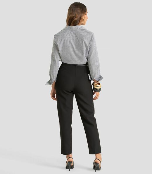Calça Feminina Com Cinto Alfaiataria Dianna Preto