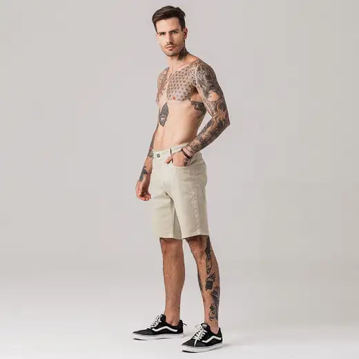 Bermuda Sarja Slim Masculina Street Rock e Soda