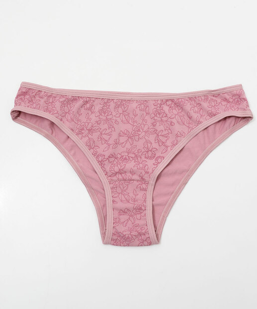 Kit 2 Calcinhas Biquíni Estampada Bege