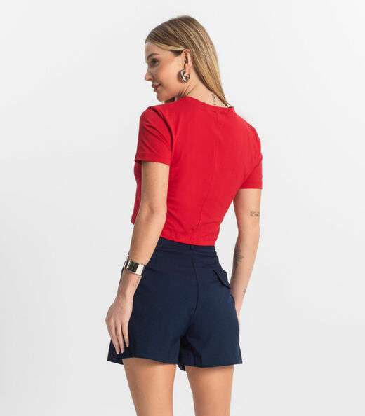 Blusa Básica Feminina Cotton Leve Rovitex Vermelho