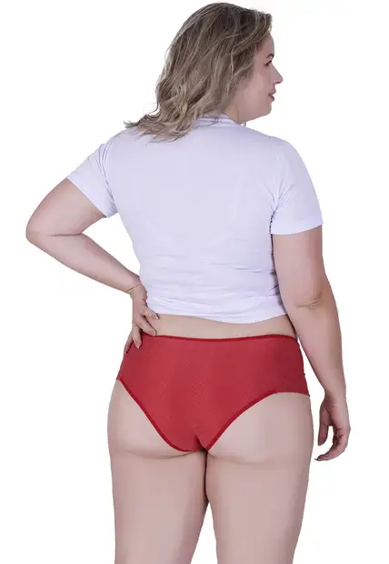 Calcinha Serena Plus Size Microfibra Concept Lingerie Vermelho