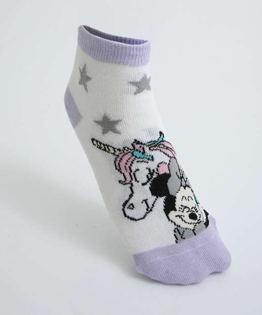 Kit 2 Pares Meias Infantil Minnie Disney