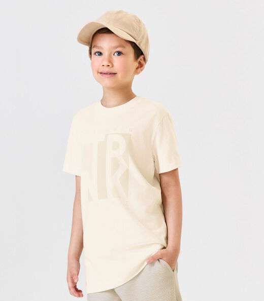 Conjunto Infantil Camiseta Com Bermuda Trick Nick Bege
