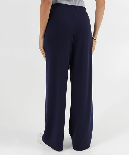 Calça Moletinho Pantalona Feminina Marisa Azul