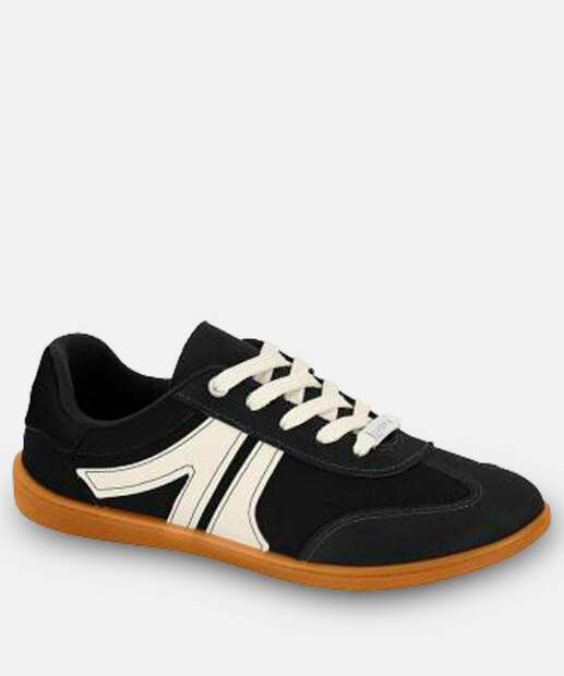 Image_Tênis Casual Feminino Recorte Moleca Preto