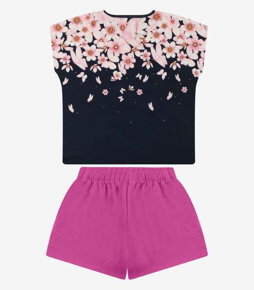 Conjunto Blusa com Shorts Menina Rovi Kids Azul