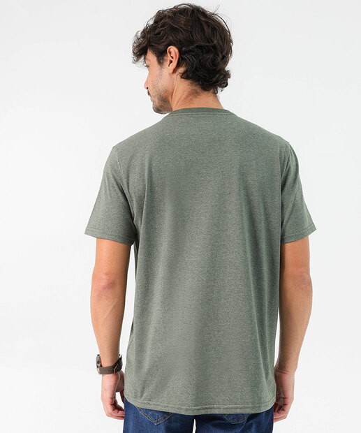 Camiseta Masculina Básica Bolso Mescla Marisa Verde