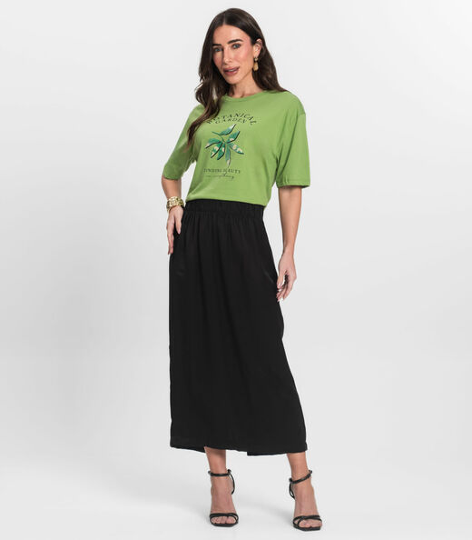 Camiseta Feminino Manga Curta Meia Malha Endless Verde