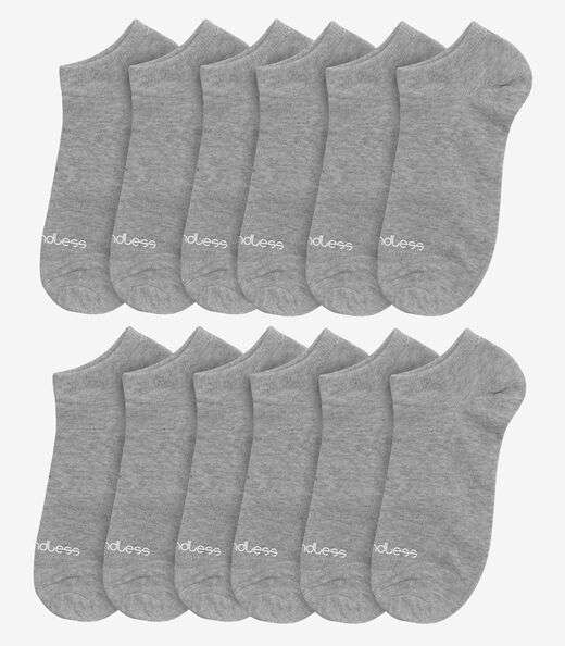 Image_Kit 12 Pares De Meias Soquete Adulto Endless Cinza